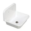 Gourmetier Arcticstone 24" Solid Surface Farmhouse Kitchen Sink W/Backsplash, Wht GKTA242119